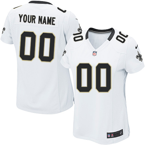 Women's Elite Nike Jersey White Road - Customized NFL New Orleans Saints